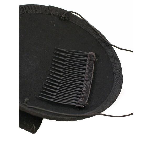 Black Pillbox Fascinator Tilt Hat Retro Style for Party Wedding Church - Hey Viv - Picture 3 of 5